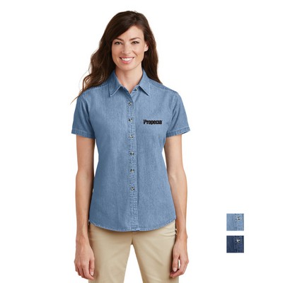 Port & Company® Women's Short Sleeve Value Denim Shirt